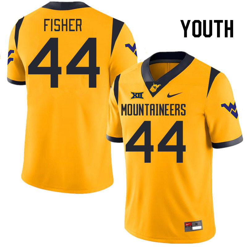 Youth #44 Oryend Fisher West Virginia Mountaineers College 2024 New Uniforms Football Jerseys Stitch